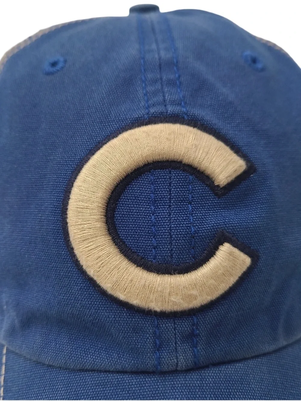 NWT 47 Brand MLB Chicago Cubs Blue and Tan Mesh-Backed Trucker Snapback Hat
